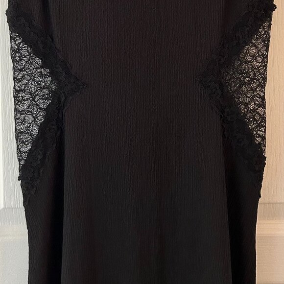 ZARA Black Maxi Dress w/ Lace Insets – Size S - Picture 5 of 7